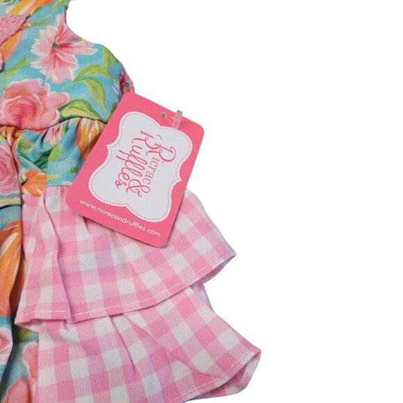 Ricrac & Ruffles Baby Girl Pumpkin Floral Bubble Romper Size 3-6M Thanksgiving - Picture 5 of 13